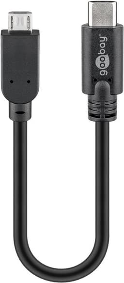 USB-C™ til Micro-B-kabel, OTG, 0,2 m, sort