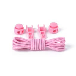 Elastic No Tie Snørebånd med Buckle Pink 5-par