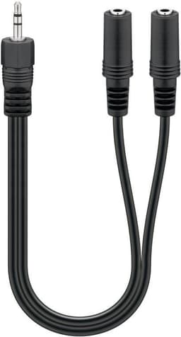 Goobay 3,5 mm lyd Y-kabeladapter  1x hann til 2x hunn stereo