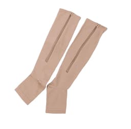 Lynlås kompressionsstrømper Åben tå Nylon/Spandex Nude Størrelse XXL 1 Par