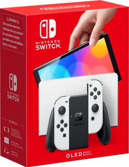 Nintendo Switch OLED pelikonsoli + valkoiset Joy-Con ohjaimet EU