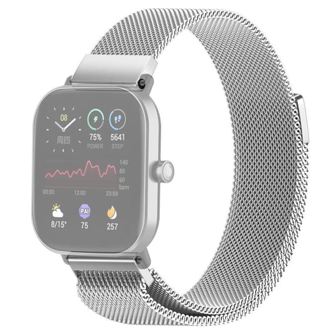 SKALO Milanese Loop till Amazfit Bip/Bip U/Bip U Pro/Bip S - Silver