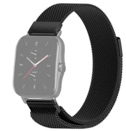 SKALO Milanese Loop to Amazfit GTS 3 - Musta