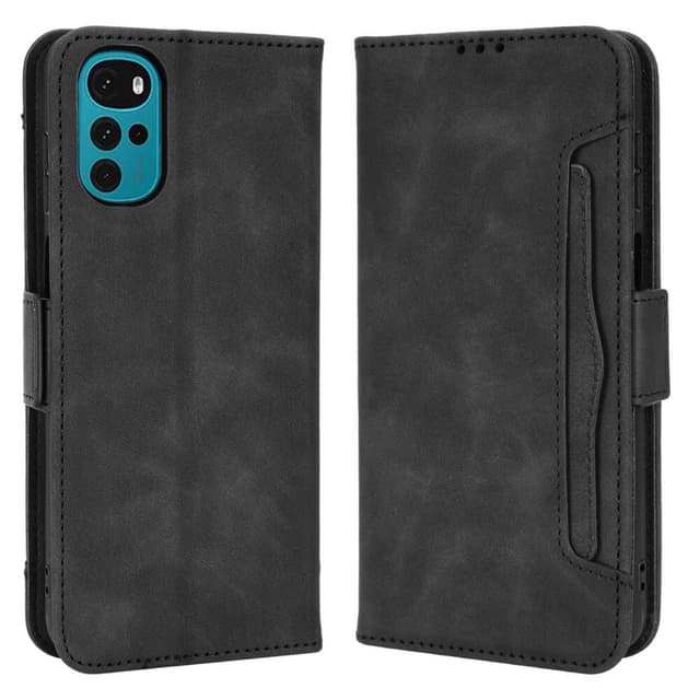 SKALO Motorola Moto G22 6-lokeroa Lompakkokotelo - Musta