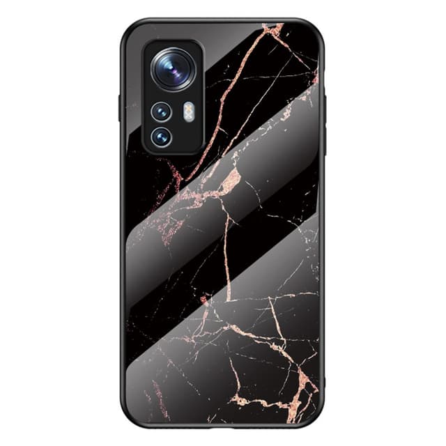 SKALO Xiaomi 12 Marmor hærdet glas TPU Cover - #4