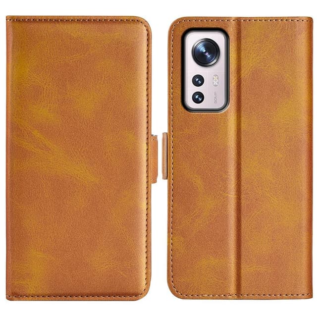 SKALO Xiaomi 12 Pro Premium Wallet Flip Cover - Lys brun