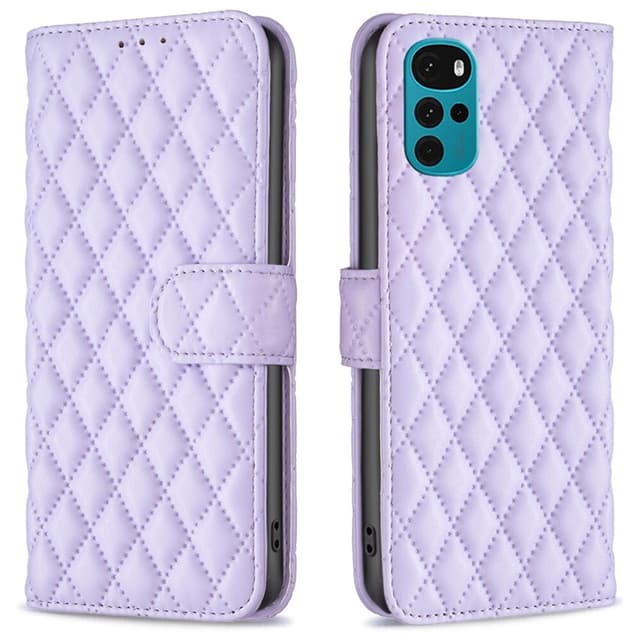 SKALO Motorola Moto G22 BINFEN COLOR Quiltat Plånbok - Lila