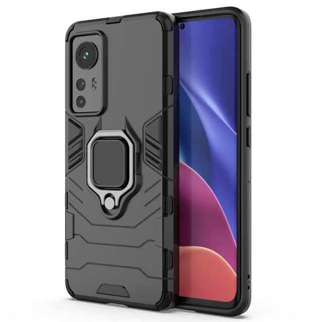 SKALO Xiaomi 12 Armor Hybrid Metallring skal - Svart