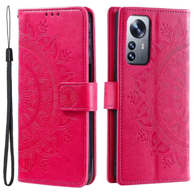 SKALO Xiaomi 12 Mandala Plånboksfodral - Cerise