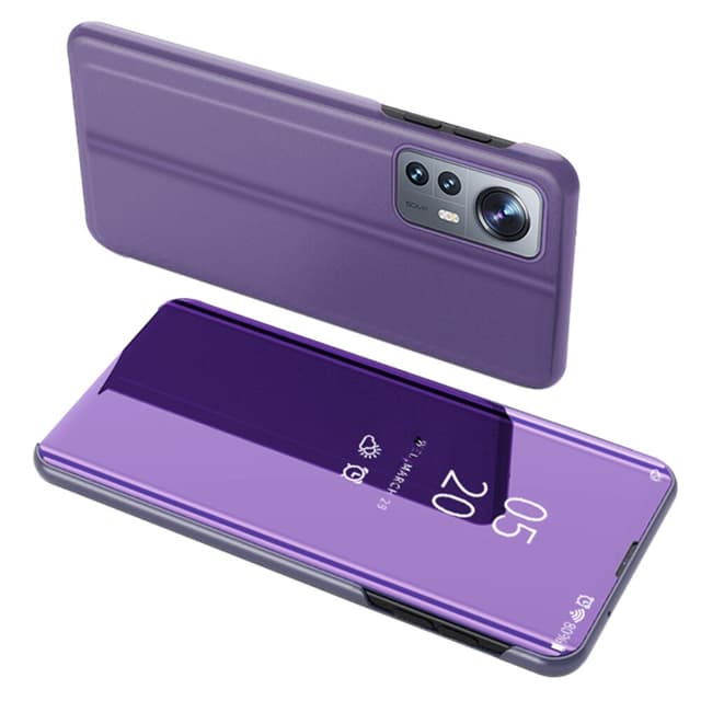 SKALO Xiaomi 12 Clear View Mirror Etui - Mørk lilla