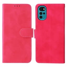 SKALO Motorola Moto G22 Matt PU-læderpungetui - Cerise