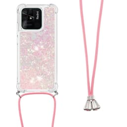 SKALO Xiaomi Redmi 10C Kvicksand Glitter Mobile Collar - Lyserød