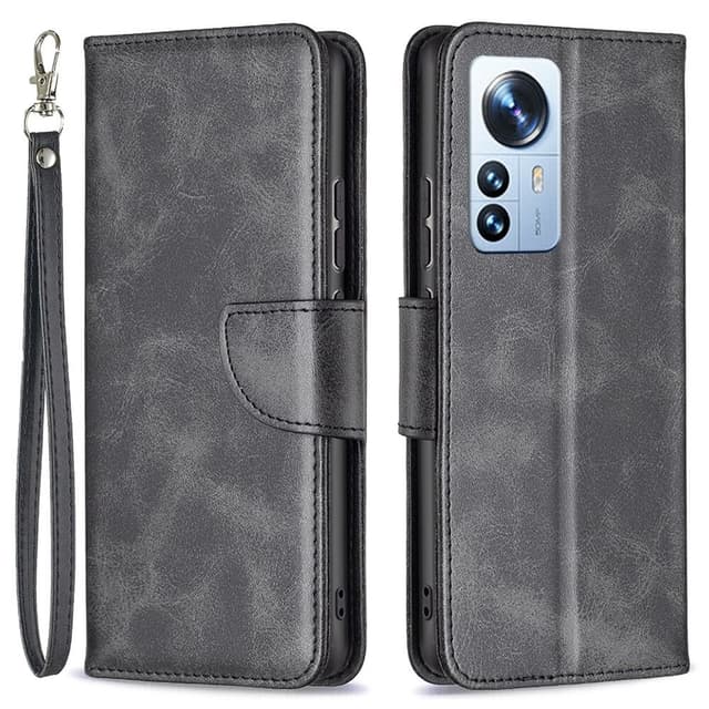 SKALO Xiaomi 12 Pro Plånboksfodral i PU-Läder - Svart
