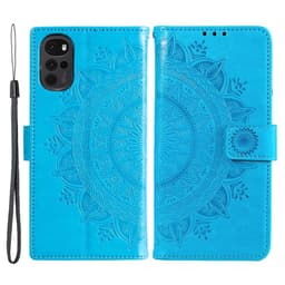 SKALO Motorola Moto G22 Mandala Plånboksfodral - Blå