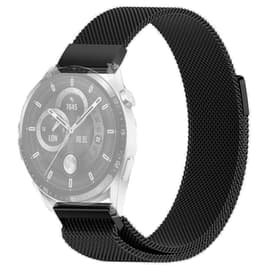 SKALO Milanese Loop til Huawei Watch GT 2 46mm - Sort