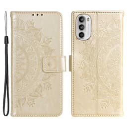 SKALO Motorola Moto G52 Mandala Plånboksfodral - Guld