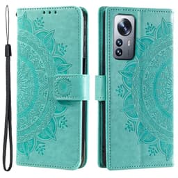 SKALO Xiaomi 12 Pro Mandala Plånboksfodral - Turkos