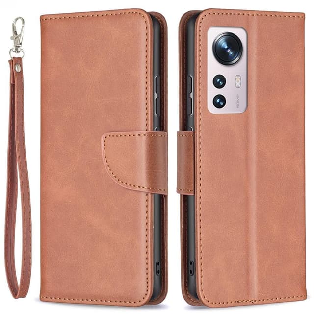 SKALO Xiaomi 12 5G Plånboksfodral i PU-Läder - Brun