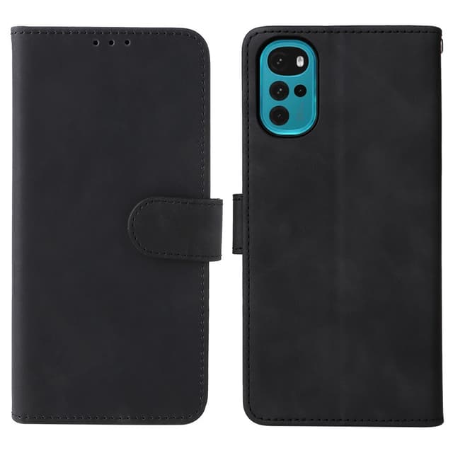 SKALO Motorola Moto G22 Matt PU-læderpungetui - Sort