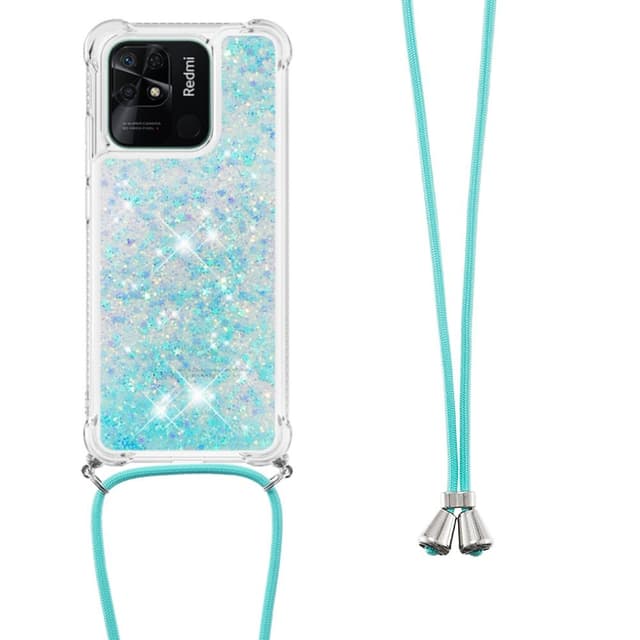 SKALO Xiaomi Redmi 10C Kvicksand Glitter Mobilhalsband - Turkos