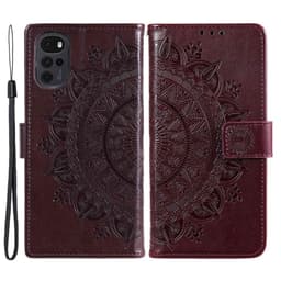 SKALO Motorola Moto G22 Mandala Flip Cover - Brun