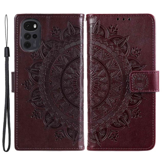 SKALO Motorola Moto G22 Mandala Flip Cover - Brun