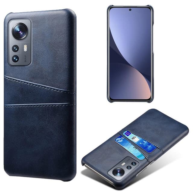 SKALO Xiaomi 12 Pro PU-Läder Korthållare Skal - Blå