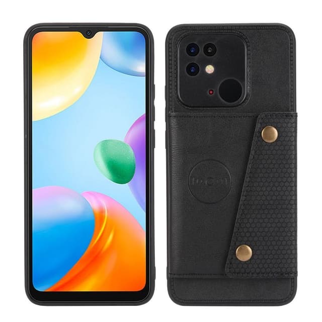 SKALO Xiaomi Redmi 10C PU Läder Skal med Plånbok - Svart