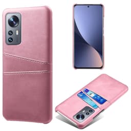 SKALO Xiaomi 12 Pro PU-Läder Korthållare Skal - Roséguld