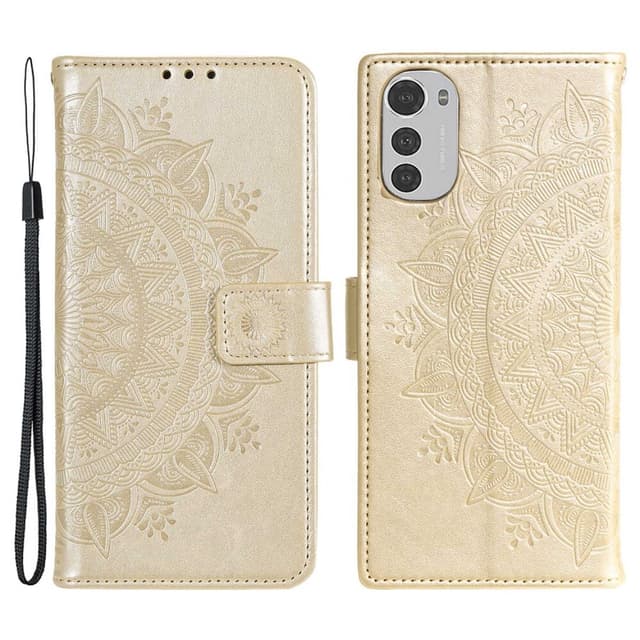SKALO Motorola Moto E32/E32s Mandala Plånboksfodral - Guld