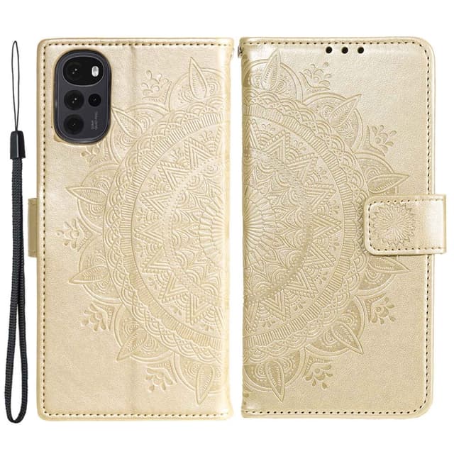 SKALO Motorola Moto G22 Mandala Flip Cover - Guld