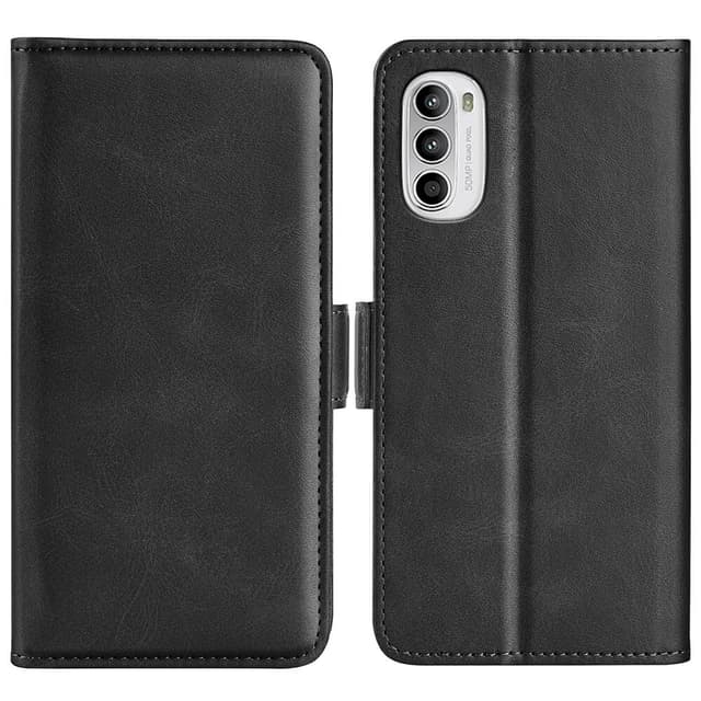 SKALO Motorola Moto G52 Premium Wallet Flip Cover - Sort