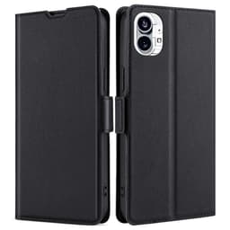 SKALO Nothing Phone (1) Ultrathin Premium Wallet Case - Musta