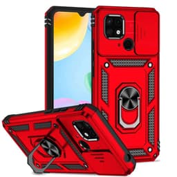 SKALO Xiaomi Redmi 10C Armor Hybrid Metallring Kameraslider - Röd