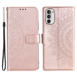 SKALO Motorola Moto G52 Mandala Flip Cover - Rosa guld