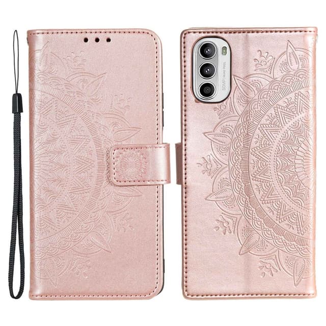 SKALO Motorola Moto G52 Mandala Flip Cover - Rosa guld