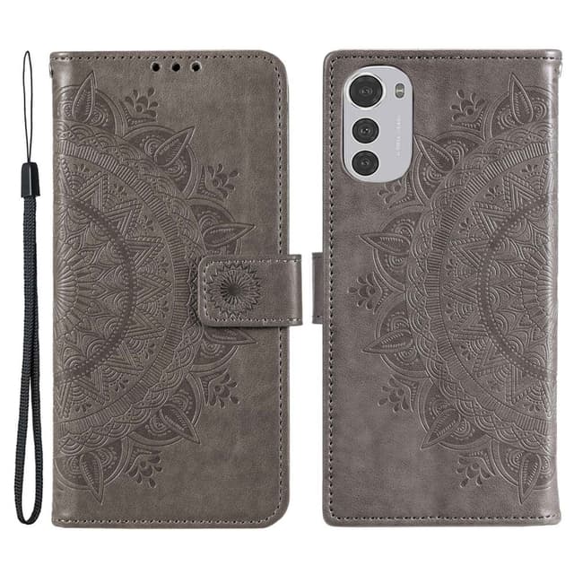 SKALO Motorola Moto E32/E32s Mandala Plånboksfodral - Grå
