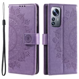 SKALO Xiaomi 12 Pro Mandala Plånboksfodral - Lila