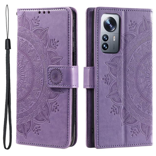 SKALO Xiaomi 12 Pro Mandala Plånboksfodral - Lila