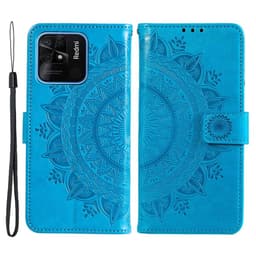 SKALO Xiaomi Redmi 10C Mandala Flip Cover - Blå