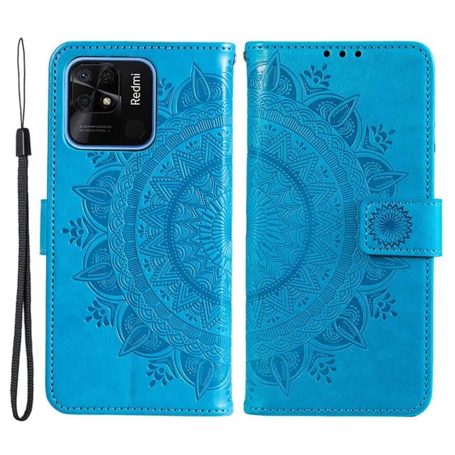 SKALO Xiaomi Redmi 10C Mandala Flip Cover - Blå