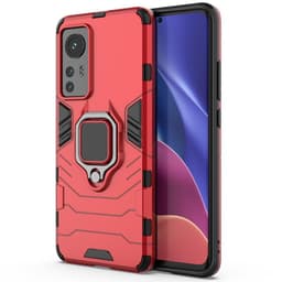 SKALO Xiaomi 12 Armor Hybrid Metallring skal - Röd