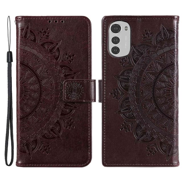 SKALO Motorola Moto E32/E32s Mandala Flip Cover - Brun