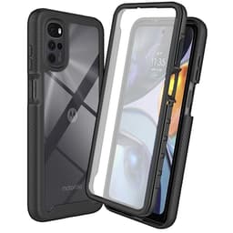 SKALO Motorola Moto G22 Shockproof Clear Hybrid Skal - Svart