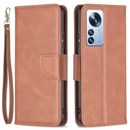 SKALO Xiaomi 12 Pro Plånboksfodral i PU-Läder - Brun