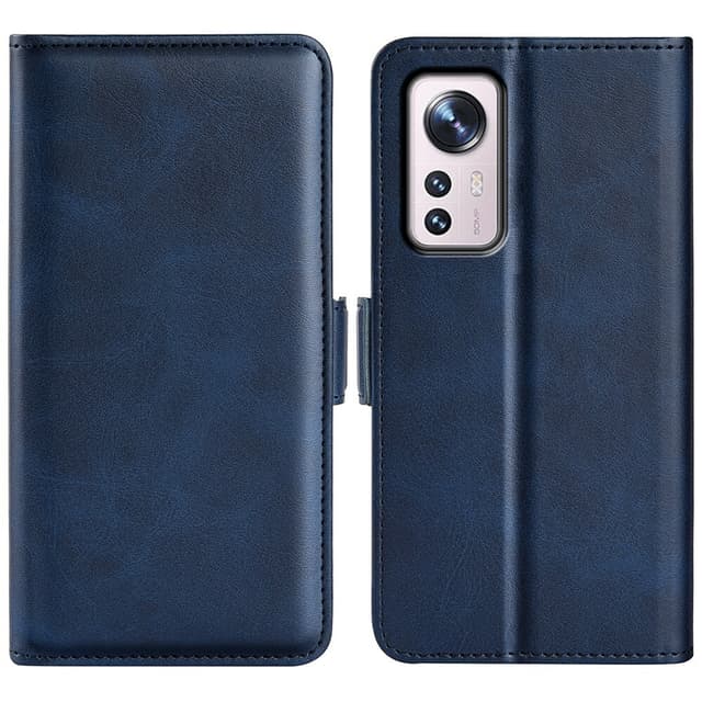 SKALO Xiaomi 12 Pro Premium Wallet Flip Cover - Blå