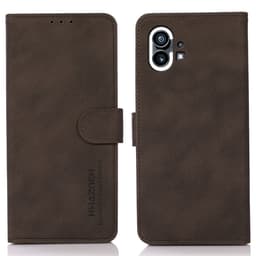 SKALO Nothing Phone (1) KHAZNEH Lompakkokotelo PU-nahasta - Ruskea