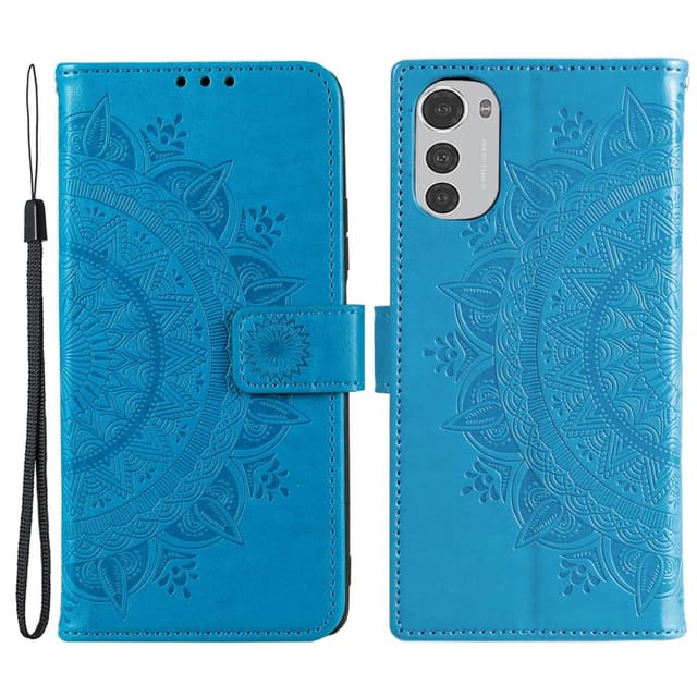 SKALO Motorola Moto E32/E32s Mandala Flip Cover - Blå