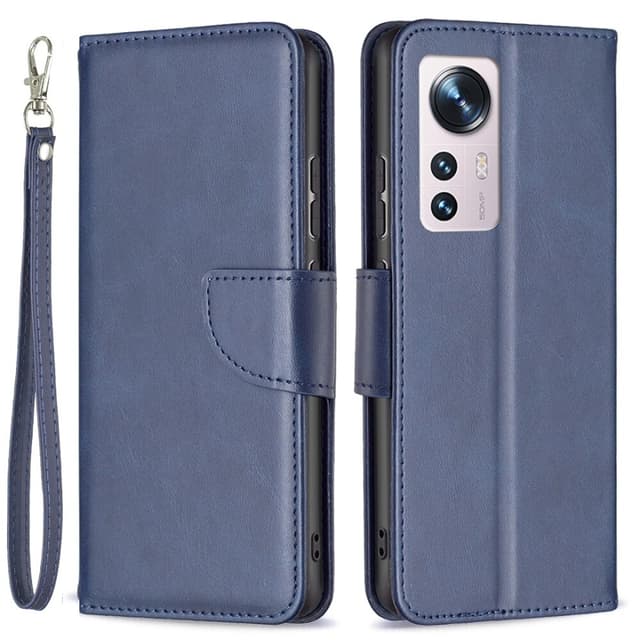 SKALO Xiaomi 12 5G Flip Cover m. pung i PU-læder - Blå