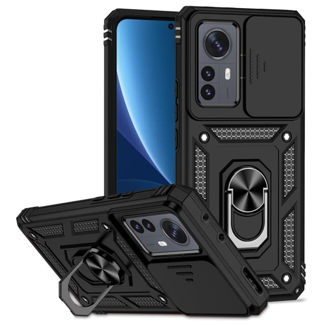 SKALO Xiaomi 12 Pro Armor Hybrid Metal Ring Camera Slider - Sort
